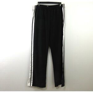 Nike Swoosh Womens Track Pants XL (16-18) Black w/White Stripes Athletic Jogger